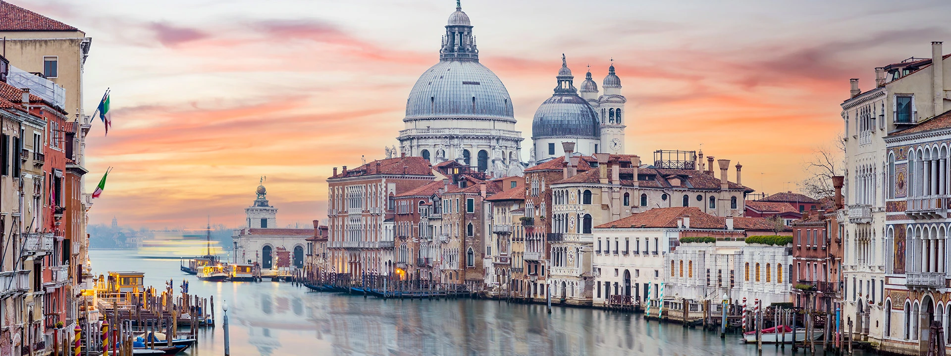 Cruise the The Grand Canal in Venice at sunset