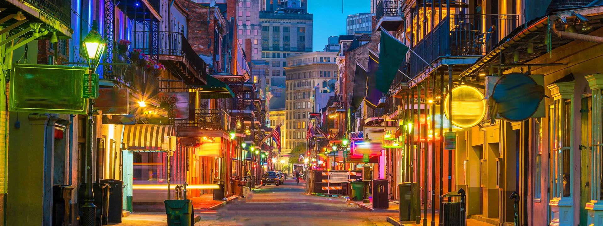 New Orleans at night on a North America cruise
