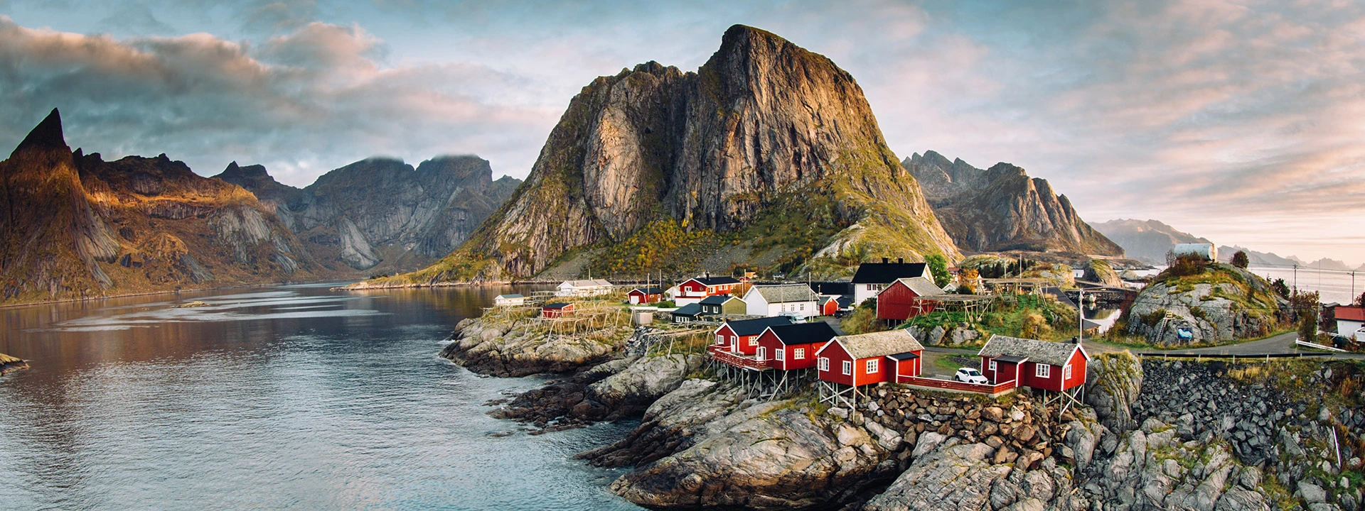 Northern Europe cruise at the Lofoten islands archipelago in Norway