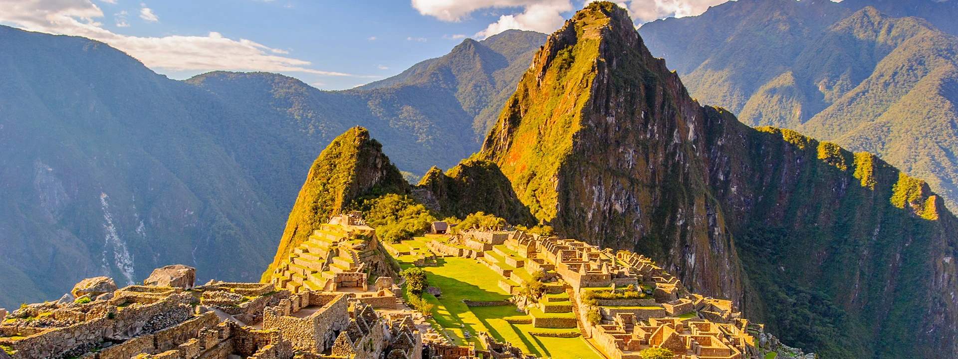 Machu Picchu ancient world wonder at sunset during a cruise of South America